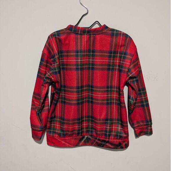 Red Plaid Christmas Cat Adults Sweatshirt Size M - Picture 6 of 6